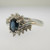 14k White Gold Sapphire Ring with Diamond Accents Size 6 3/4