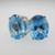 14k White Gold Large Blue Topaz Stud Earrings