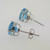 14k White Gold Large Blue Topaz Stud Earrings