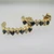 14k Yellow Gold Sapphire and Diamond Hoop Stud Earrings