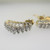 14k Yellow Gold Diamond Stud Cluster Earrings with White Gold Accents