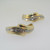 14k Yellow Gold Earrings with Diamond and White Gold Accents