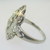 Vintage Art Nouveau 18k White Gold Three European Cut Diamonds Filigree Ring Size 4.5