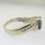 14k White Gold Oval Cut Blue Sapphire Diamond Accent Ring Size 6.5