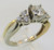 14k Yellow Gold & Platinum .46ct Round Brilliant Diamond Ring Size 5*