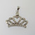 10k White Gold Diamond Princess Crown Pendant
