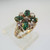 10k Rose Gold Tourmaline and Moonstone Ring Size 4 1/2