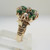 10k Rose Gold Tourmaline and Moonstone Ring Size 4 1/2
