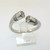 Sterling Ladies Modern Wrap Band Ring Clear CZ Stones Adjustable Size w Hallmark
