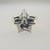 10k White Gold Blue Sapphire Star Pendant with Diamond Accents