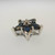 10k White Gold Blue Sapphire Star Pendant with Diamond Accents