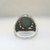 Vtg Sterling Mid-Century Modern Cabochon Sea Green Stone Ring Size 9 Unsigned