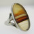 18k White Gold Brown and Tan Agote Ring Size 4 1/2