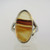 18k White Gold Brown and Tan Agote Ring Size 4 1/2