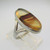 18k White Gold Brown and Tan Agote Ring Size 4 1/2