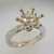 18k White Gold .93ct Round Brilliant Cut Diamond Crown Mount Ring Size 6 1/2