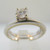 14k White Gold Approx .50ct Round Brilliant Cut Diamond Solitaire Ring with Wedding Band Size 6