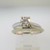 14k White Gold Approx .50ct Round Brilliant Cut Diamond Solitaire Ring with Wedding Band Size 6