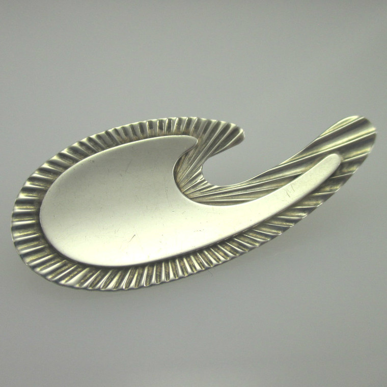 Sterling Silver Geometric Design M.S. Denmark Pin Brooch