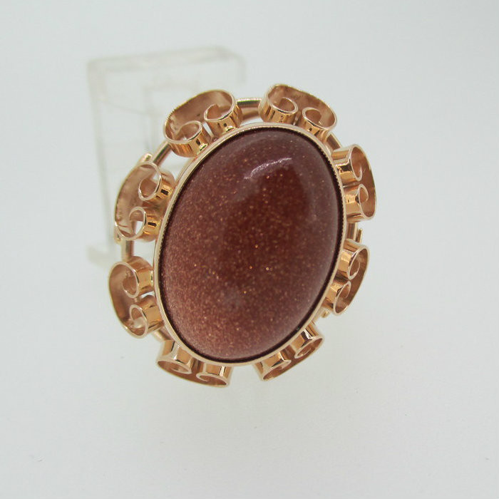 10k Yellow Gold Goldstone Ring Size 10 1/4