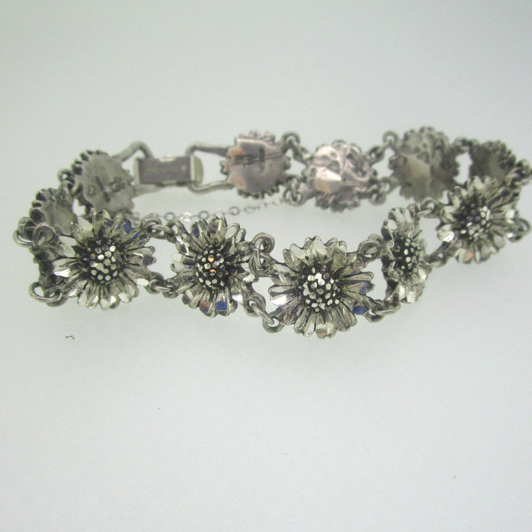 Sterling Silver Sunflower 7" Bracelet 