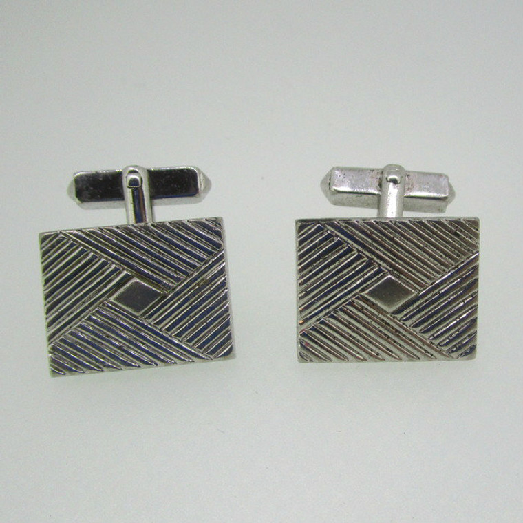 Sterling Silver Swank Diagonal Square Cufflinks  