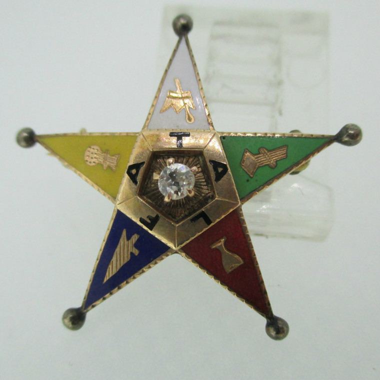 14k Yellow Gold Easter Star Pin with Diamond Accent