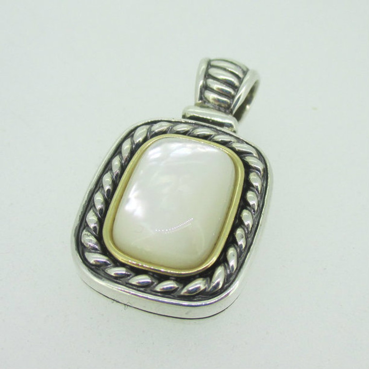 Sterling Silver & 14K Mother of Pearl Pendant 