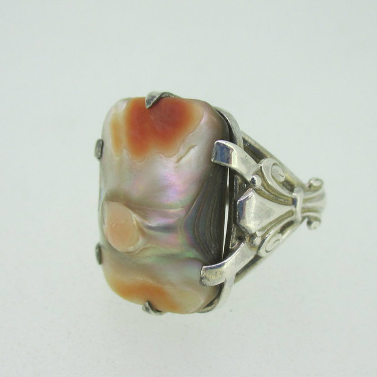 Vintage Sterling Silver Shell Ring Size 5
