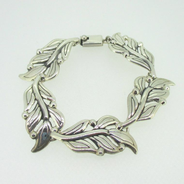 Sterling Silver Esperanza Mexico Leaf Bracelet 8"