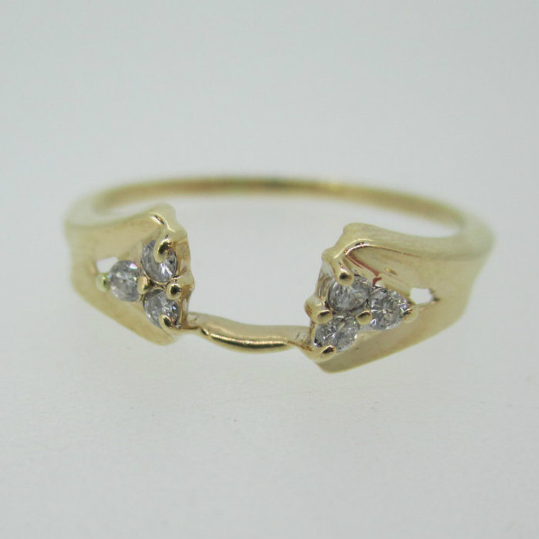 14k Yellow Gold Diamond Ring Enhancer Size 8 1/2