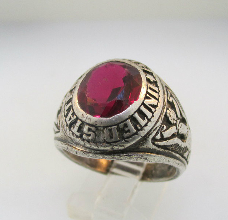 Sterling Silver US Army Chest Craft Ring Size 10.5