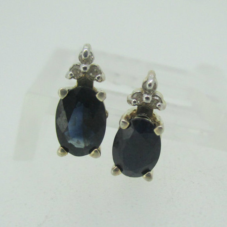 10k Yellow Gold Sapphire Stud Earrings 