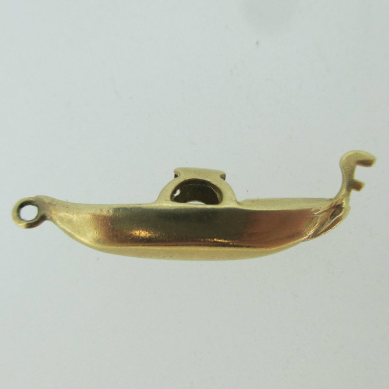 14k Yellow Gold Gondalo Boat Charm Pendant