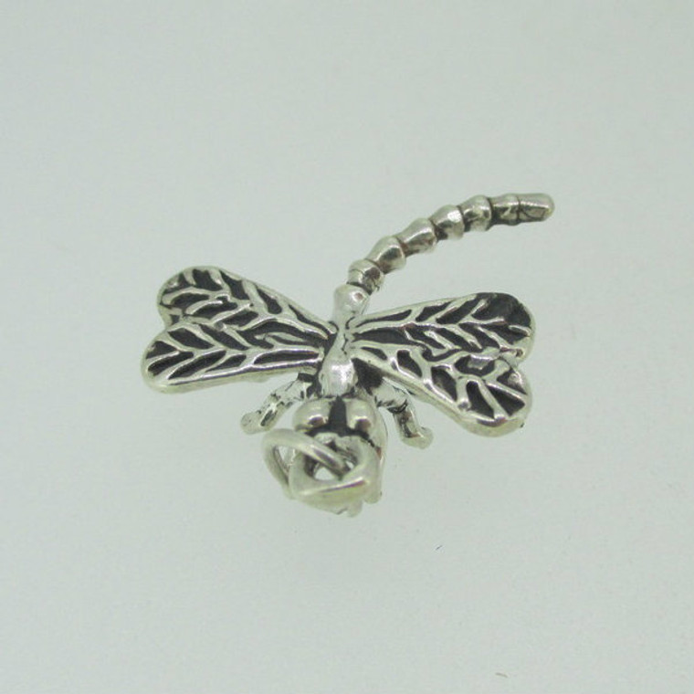 Sterling Silver Dragon Fly Charm Pendant 