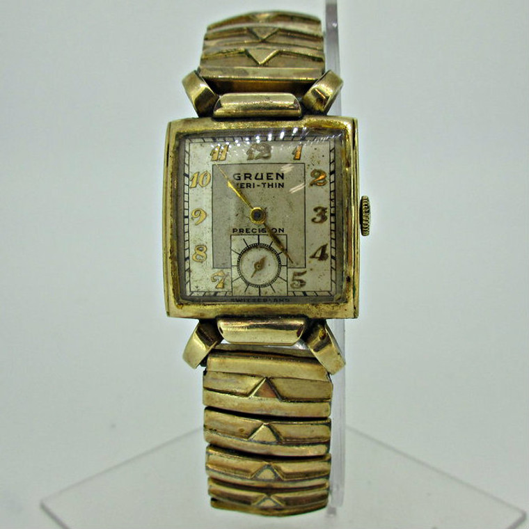 Vintage Gruen Veri-Thin Precision 430 17J 10k Gold Filled Watch Parts (B5505)