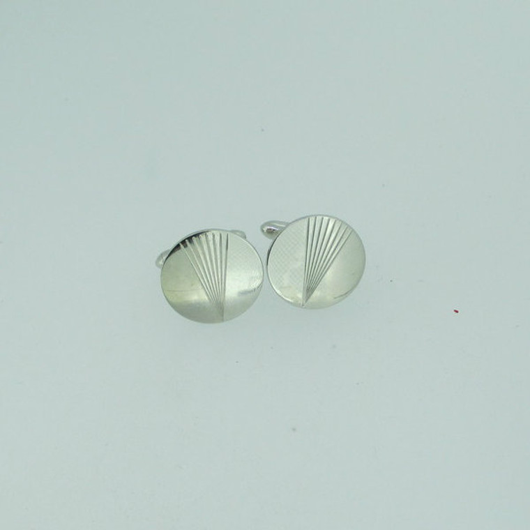 Sterling Silver Swank Round Cuff Links