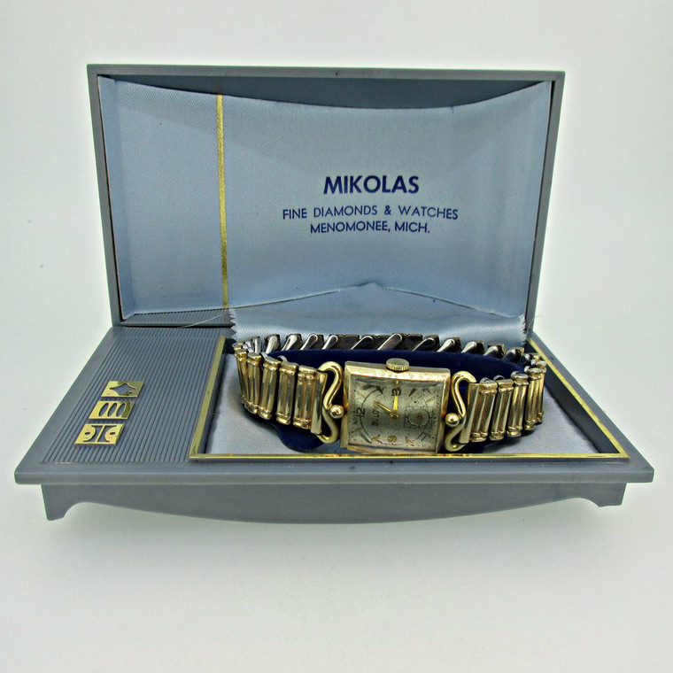 Vintage Bulova L1 Swiss 8AD 17Jewels 10k Rolled Gold Plated Watch Parts with Original Box (B5541)