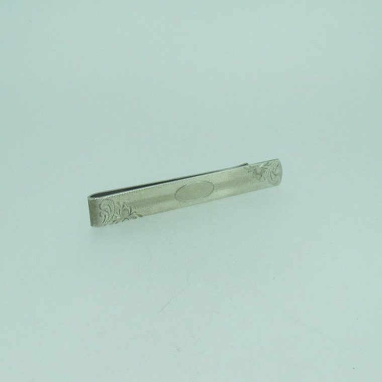 Sterling Silver Etched Engraveable Tie bar