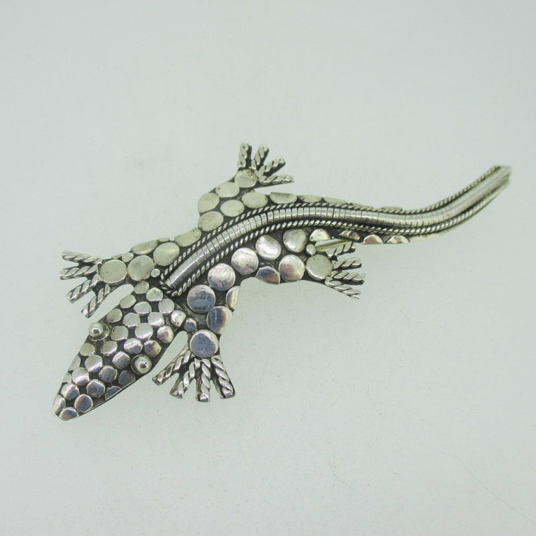 Sterling Silver Southwest Alligator Pin Brooch