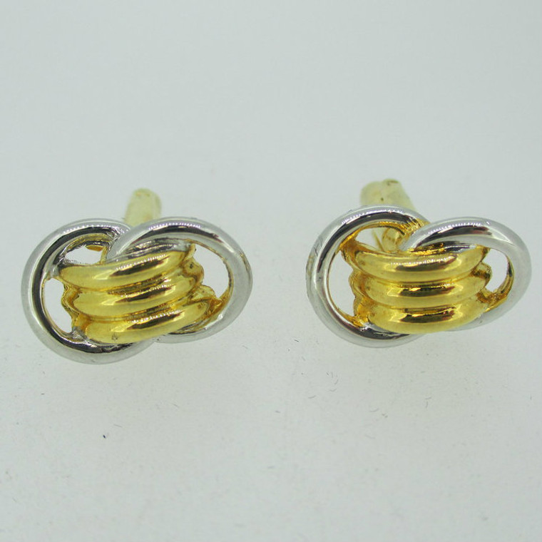 Yellow and White Tone Two Tone Linked Cufflinks