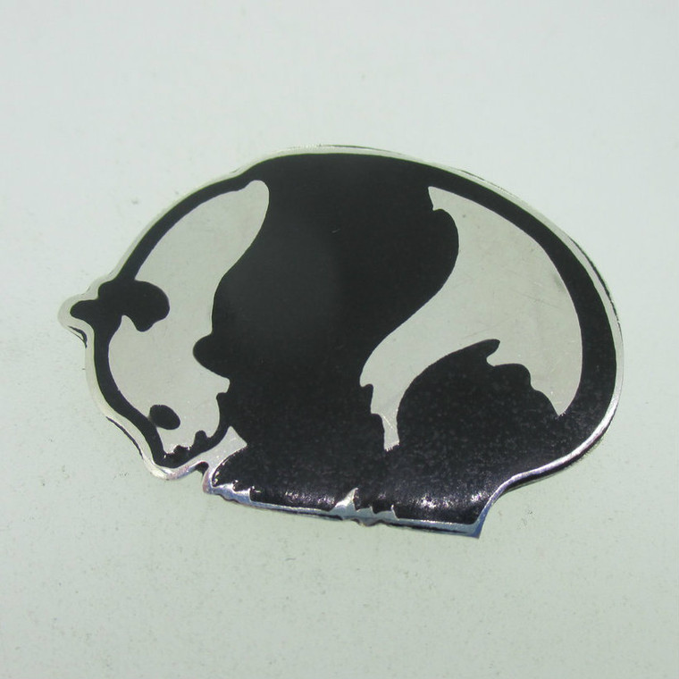 Sterling Silver Panda Bear Mexico Pin Brooch