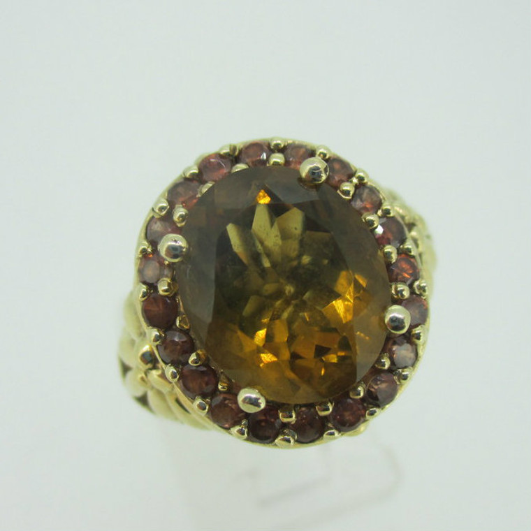 Sterling Silver with Gold Vermeil Citrine STS Chuck Clemency Ring Size 6