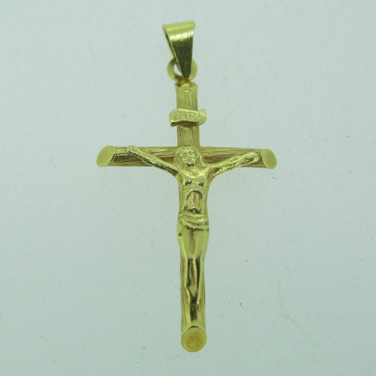 14k Yellow Gold Religious Cross Pendent Charm