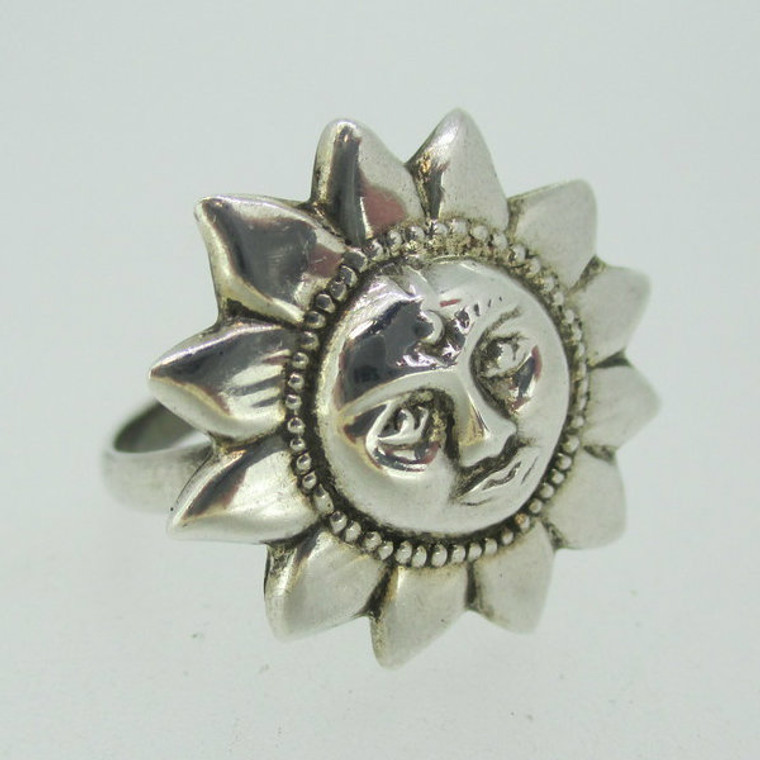 Sterling Silver Smiling Sunflower Splendor Ring Size 7 1/2