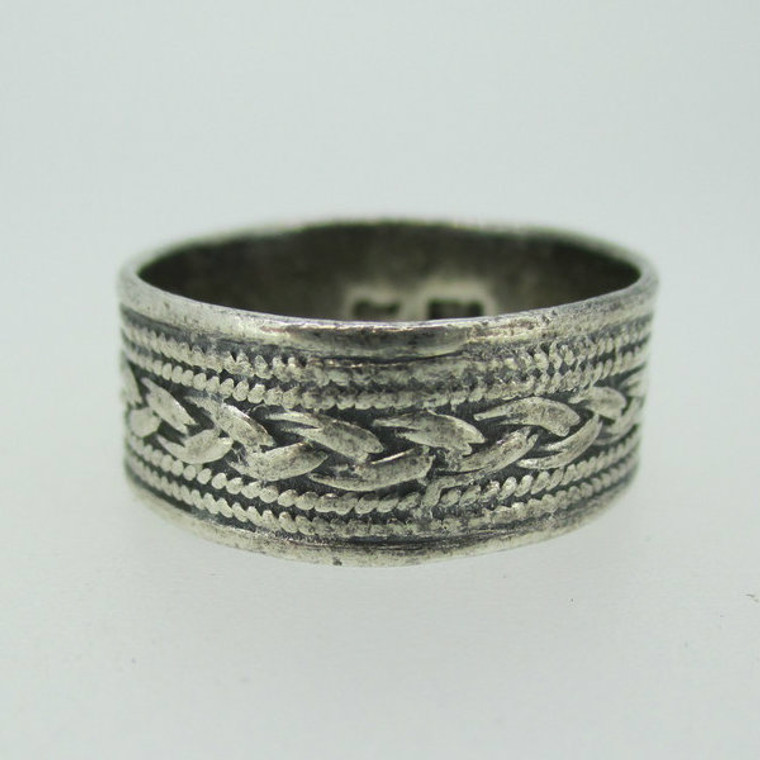 Sterling Silver Irish Celtic Gaelic Rope Pattern Band Ring Size 7