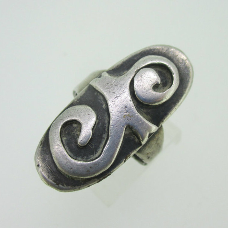 Sterling Silver Swirl Wave Handmade Ring Band Size 7