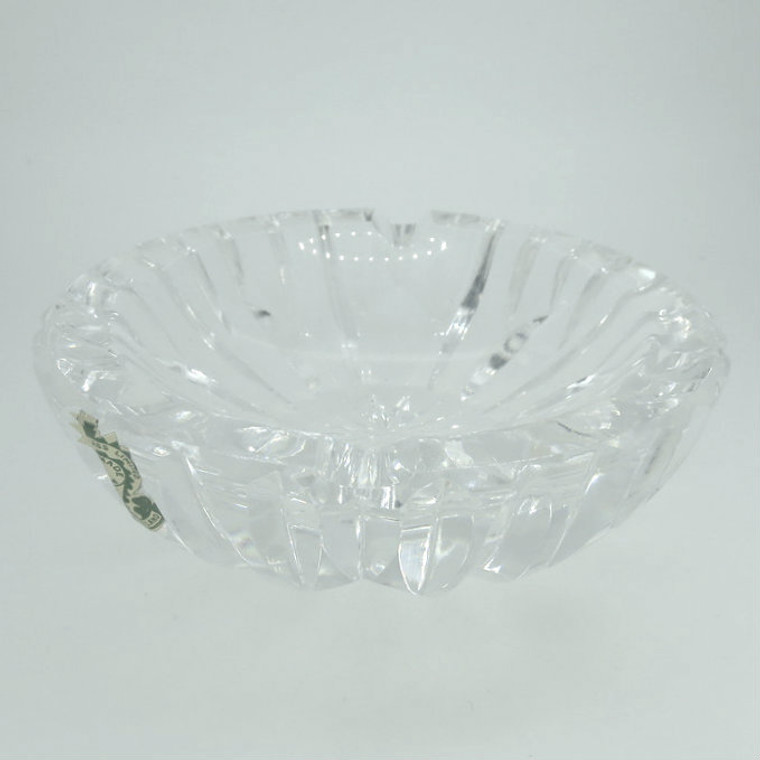 Vintage Waterford Deep Cut Faceted Design Small Round Heavy Lead Crystal Ashtray