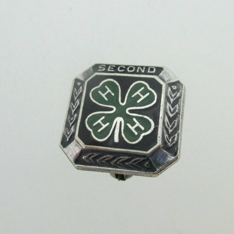 Sterling Silver 4H Pin Enamel Second Year of Second Place
