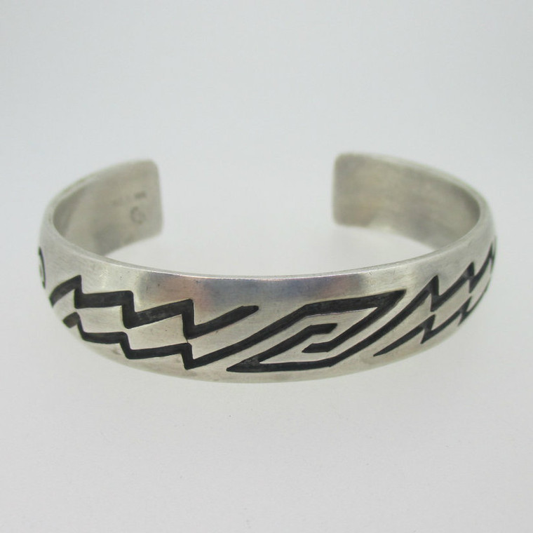 Sterling Silver Southwest Tribal Symbol Cuff Bracelet